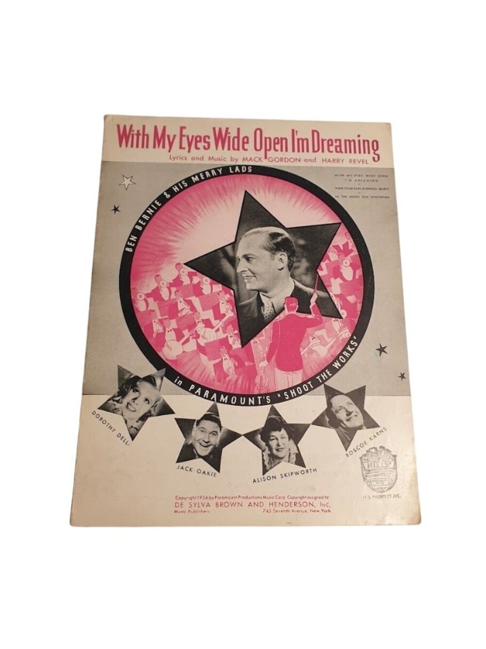 With My Eyes Wide Open Im Dreaming Sheet Music Paramount Shoot The Works 1934